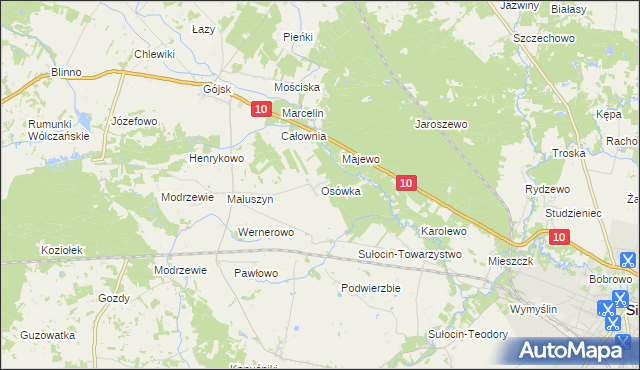 mapa Osówka gmina Sierpc, Osówka gmina Sierpc na mapie Targeo