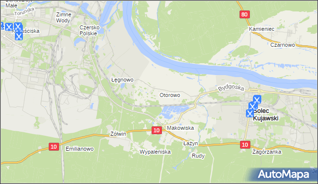 mapa Otorowo gmina Solec Kujawski, Otorowo gmina Solec Kujawski na mapie Targeo