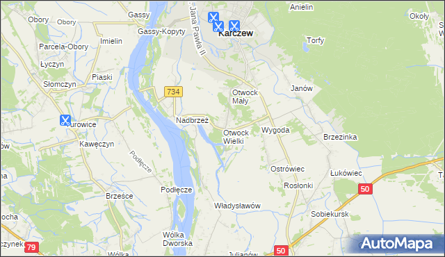 mapa Otwock Wielki, Otwock Wielki na mapie Targeo