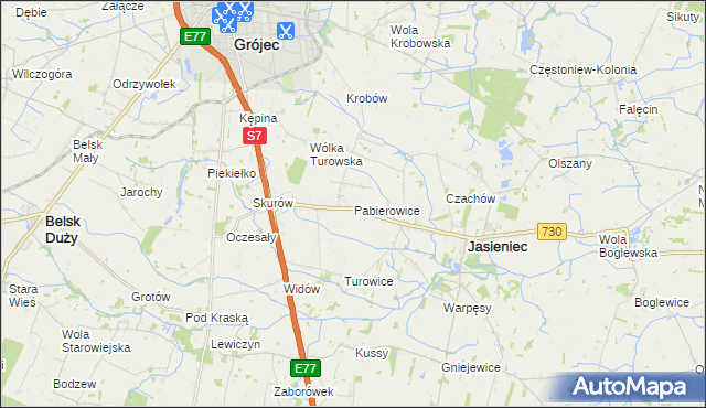 mapa Pabierowice, Pabierowice na mapie Targeo