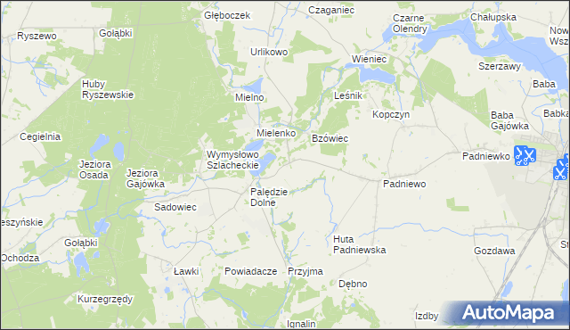 mapa Palędzie Kościelne, Palędzie Kościelne na mapie Targeo