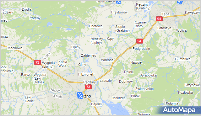 mapa Parkosz, Parkosz na mapie Targeo