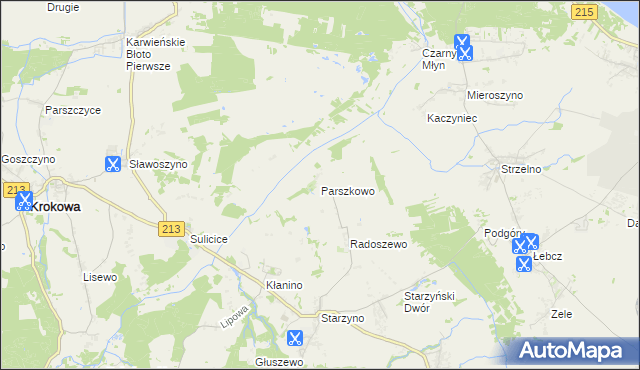 mapa Parszkowo, Parszkowo na mapie Targeo