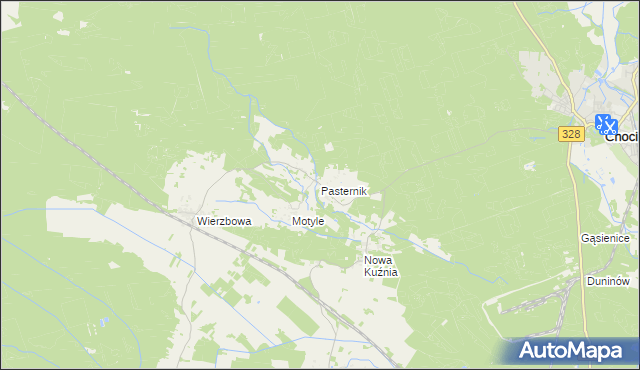 mapa Pasternik gmina Gromadka, Pasternik gmina Gromadka na mapie Targeo