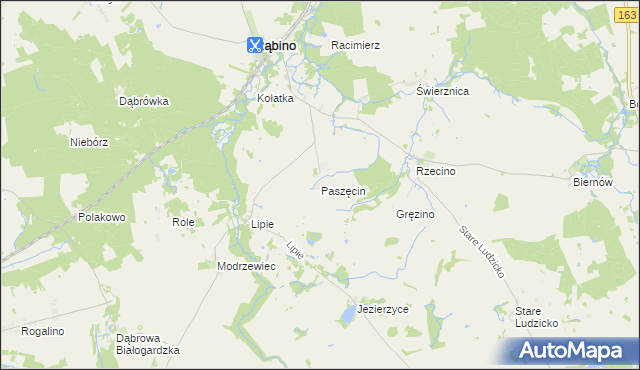 mapa Paszęcin, Paszęcin na mapie Targeo