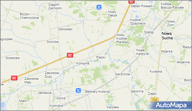 mapa Patoki gmina Nieborów, Patoki gmina Nieborów na mapie Targeo