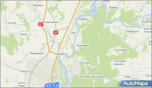 mapa Pawłówek gmina Pułtusk, Pawłówek gmina Pułtusk na mapie Targeo