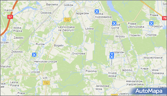 mapa Pęchery, Pęchery na mapie Targeo