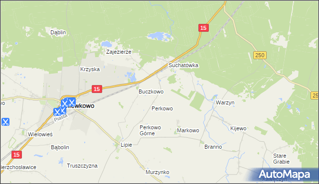 mapa Perkowo Dolne, Perkowo Dolne na mapie Targeo