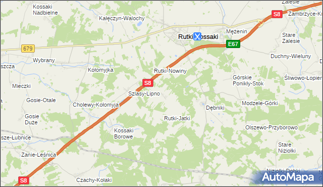 mapa Pęsy-Lipno gmina Rutki, Pęsy-Lipno gmina Rutki na mapie Targeo