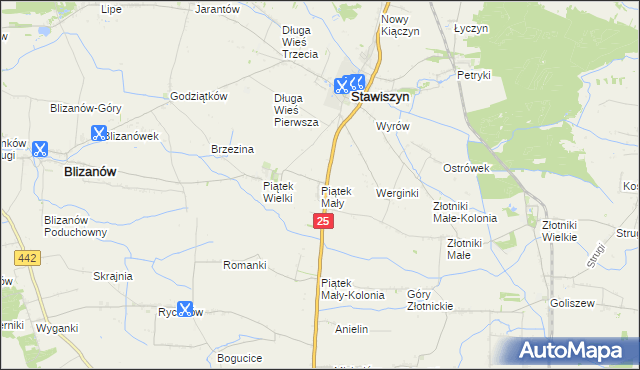 mapa Piątek Mały, Piątek Mały na mapie Targeo