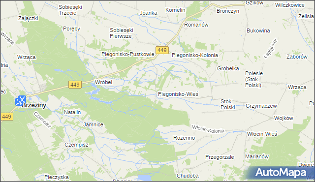 mapa Piegonisko-Wieś, Piegonisko-Wieś na mapie Targeo