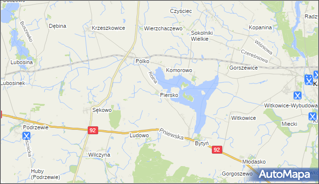 mapa Piersko, Piersko na mapie Targeo