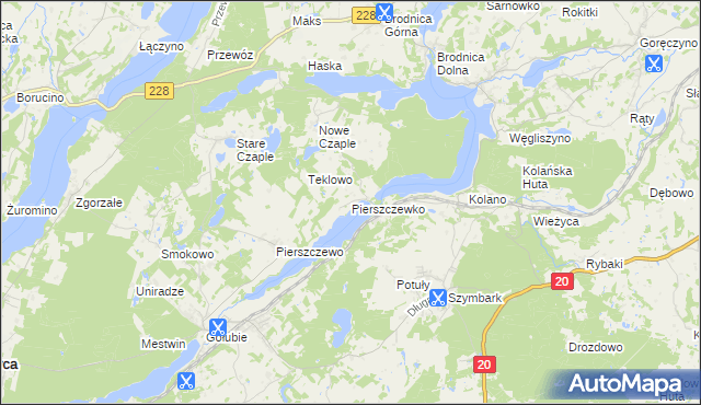 mapa Pierszczewko, Pierszczewko na mapie Targeo