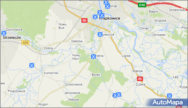 mapa Pietna, Pietna na mapie Targeo