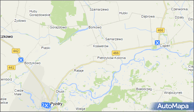 mapa Pietrzyków-Kolonia, Pietrzyków-Kolonia na mapie Targeo