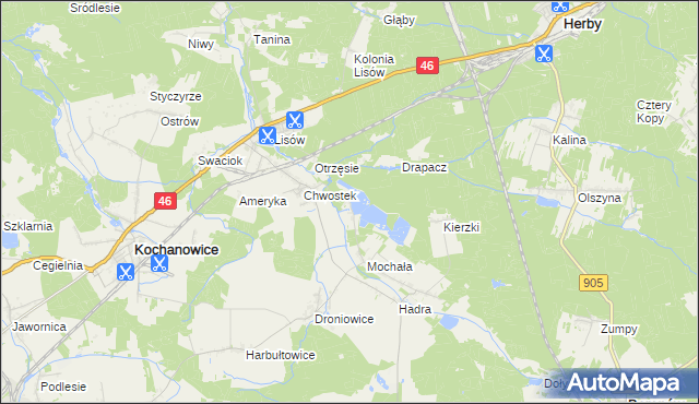 mapa Piłka gmina Herby, Piłka gmina Herby na mapie Targeo