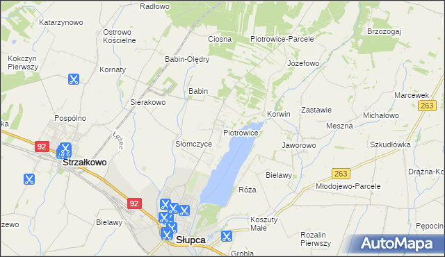 mapa Piotrowice gmina Słupca, Piotrowice gmina Słupca na mapie Targeo