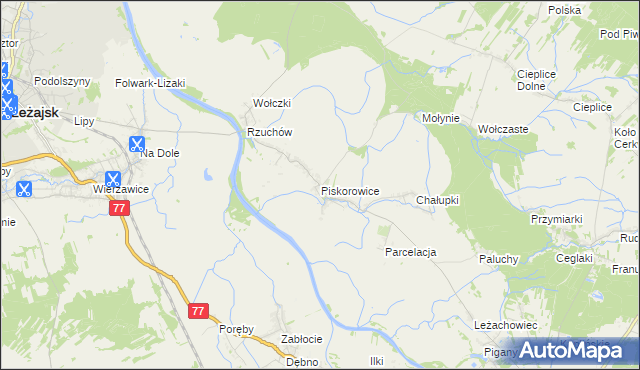 mapa Piskorowice, Piskorowice na mapie Targeo