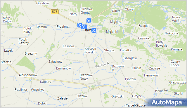 mapa Piskorzec gmina Iłów, Piskorzec gmina Iłów na mapie Targeo
