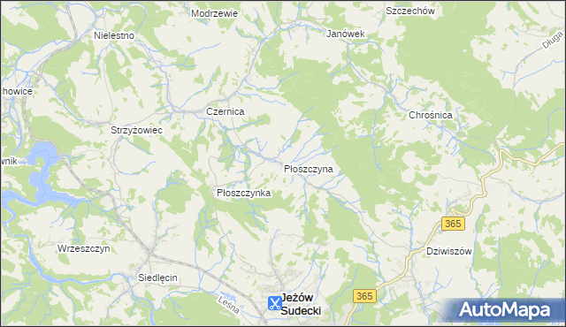 mapa Płoszczyna, Płoszczyna na mapie Targeo