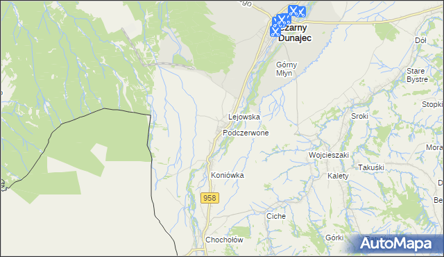 mapa Podczerwone, Podczerwone na mapie Targeo