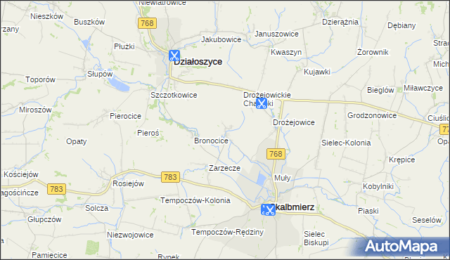 mapa Podgaje gmina Skalbmierz, Podgaje gmina Skalbmierz na mapie Targeo