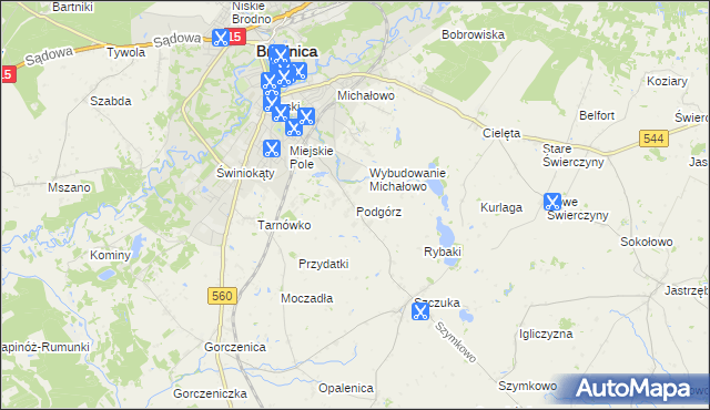 mapa Podgórz gmina Brodnica, Podgórz gmina Brodnica na mapie Targeo
