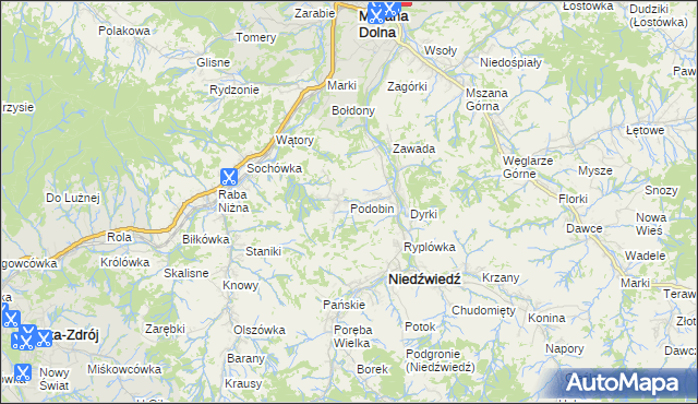 mapa Podobin, Podobin na mapie Targeo