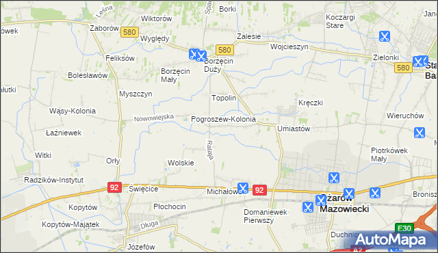 mapa Pogroszew, Pogroszew na mapie Targeo