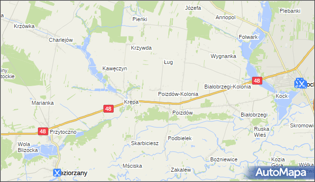 mapa Poizdów-Kolonia, Poizdów-Kolonia na mapie Targeo