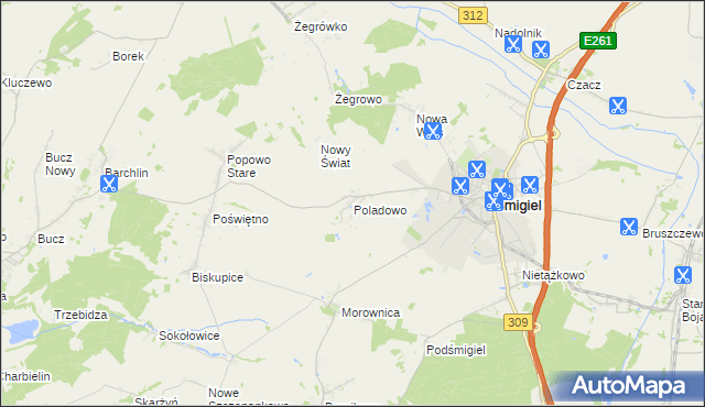 mapa Poladowo, Poladowo na mapie Targeo