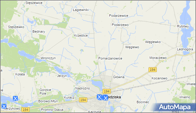 mapa Pomarzanowice, Pomarzanowice na mapie Targeo