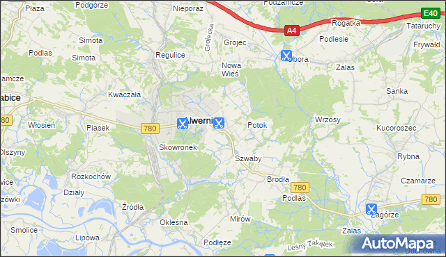 mapa Poręba Żegoty, Poręba Żegoty na mapie Targeo