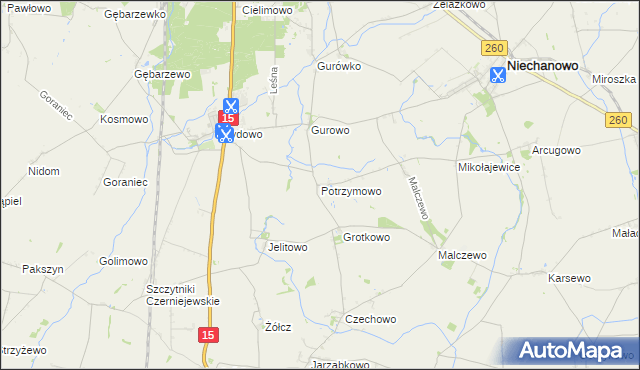 mapa Potrzymowo, Potrzymowo na mapie Targeo