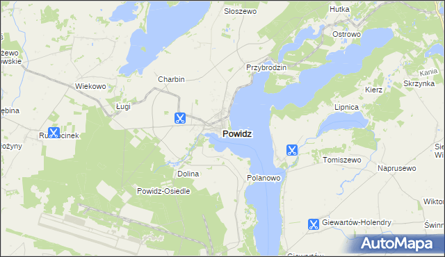 mapa Powidz powiat słupecki, Powidz powiat słupecki na mapie Targeo