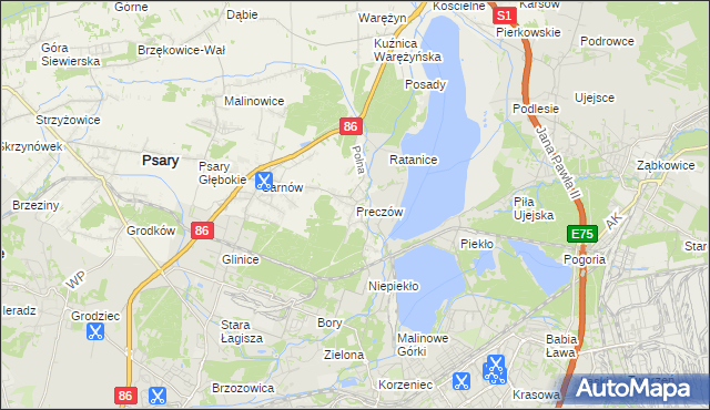 mapa Preczów, Preczów na mapie Targeo