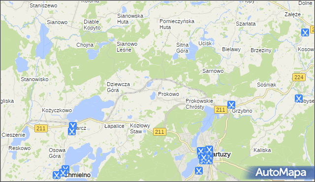 mapa Prokowo, Prokowo na mapie Targeo