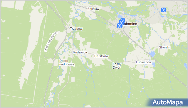mapa Pruszków gmina Żagań, Pruszków gmina Żagań na mapie Targeo