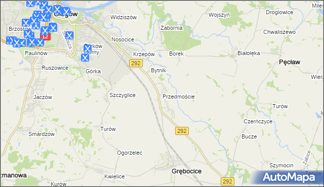 mapa Przedmoście gmina Głogów, Przedmoście gmina Głogów na mapie Targeo