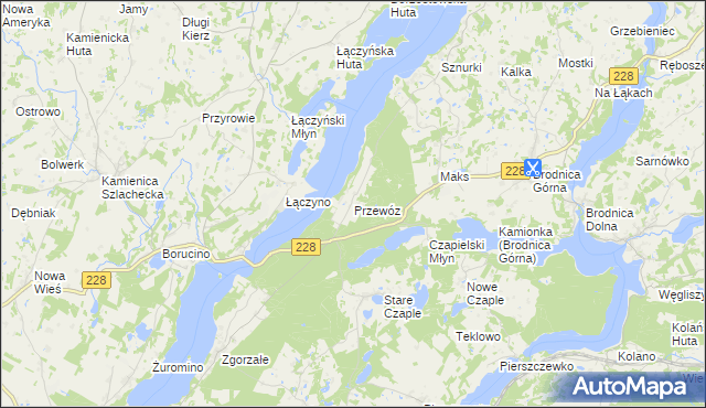 mapa Przewóz gmina Chmielno, Przewóz gmina Chmielno na mapie Targeo