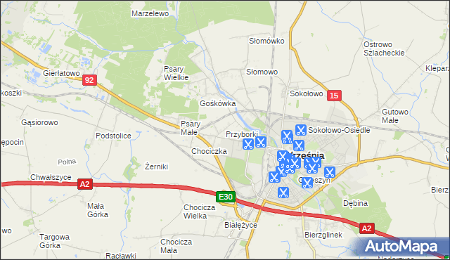 mapa Przyborki, Przyborki na mapie Targeo