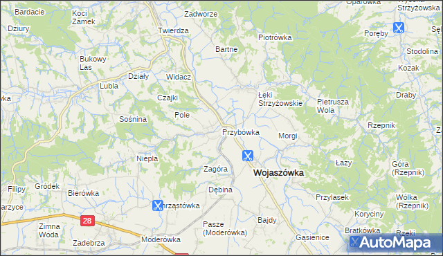 mapa Przybówka, Przybówka na mapie Targeo