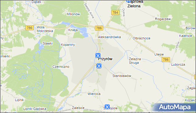 mapa Przyrów, Przyrów na mapie Targeo