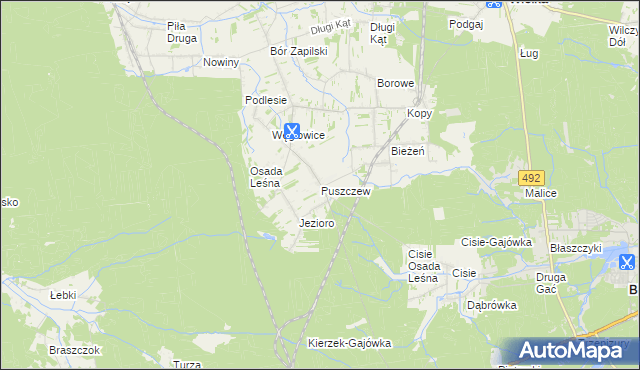 mapa Puszczew, Puszczew na mapie Targeo
