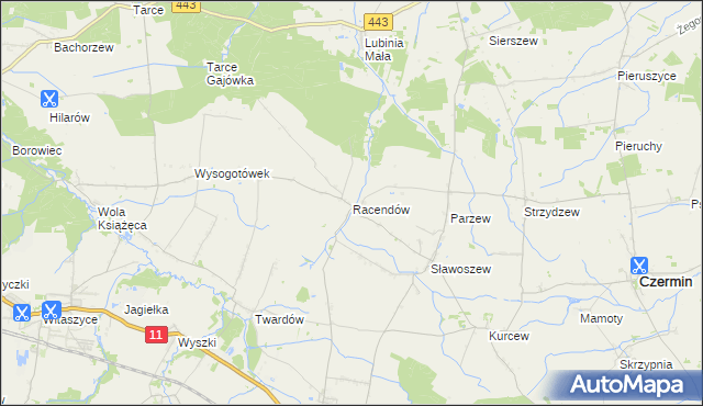 mapa Racendów, Racendów na mapie Targeo