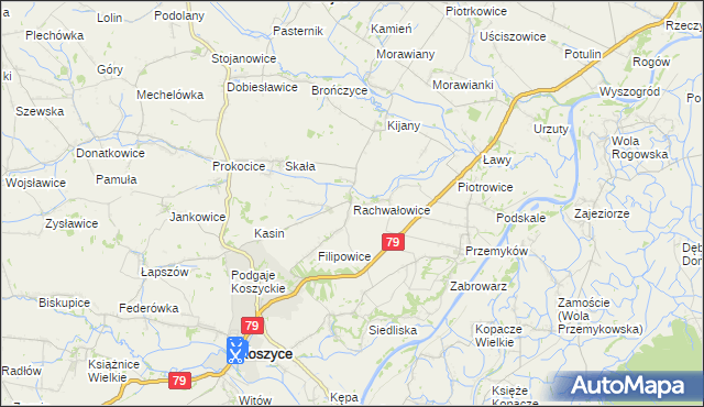 mapa Rachwałowice, Rachwałowice na mapie Targeo