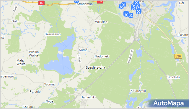 mapa Radomek gmina Iława, Radomek gmina Iława na mapie Targeo