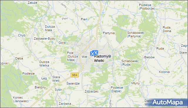 mapa Radomyśl Wielki, Radomyśl Wielki na mapie Targeo