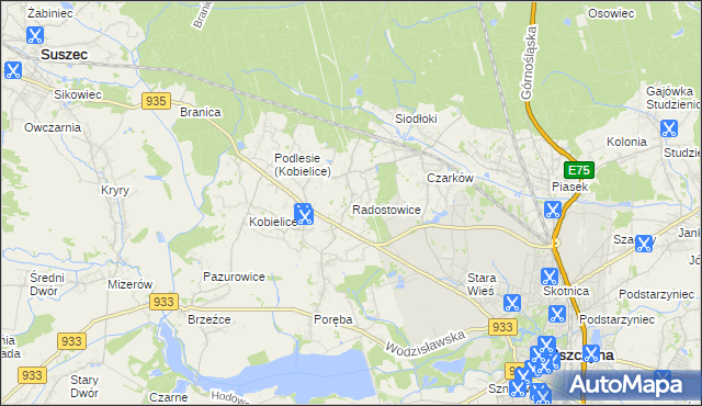 mapa Radostowice, Radostowice na mapie Targeo